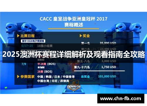 2025澳洲杯赛程详细解析及观看指南全攻略